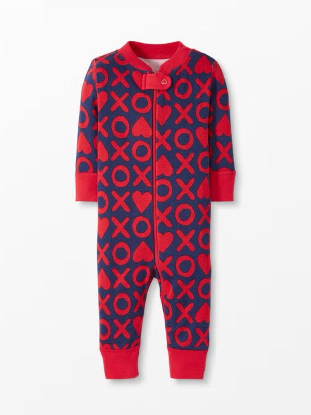 Hanna Andersson Red and Blue XO Kids Footie